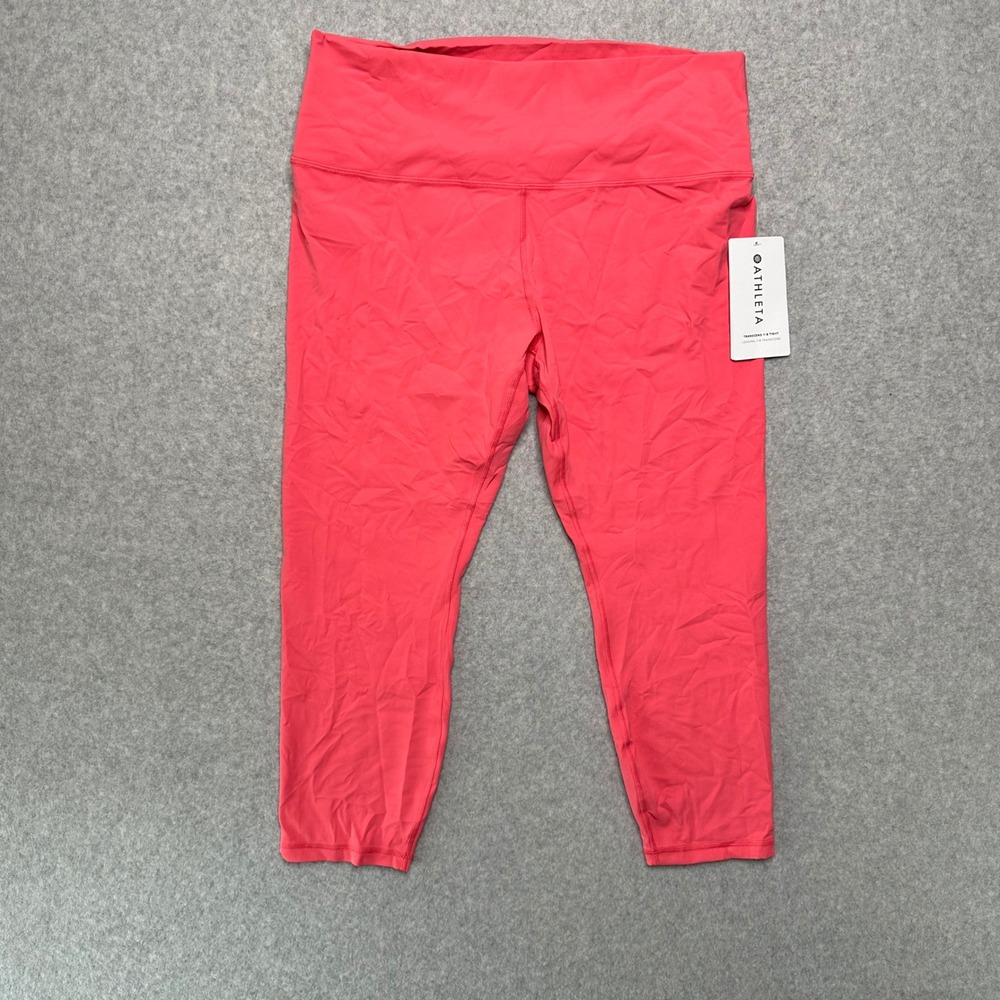 Athleta Transcend 7/8 Tight Leggings Coral Pink VitaFree High Rise Womens 2X NEW